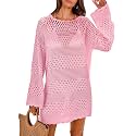 ANRABESS Women Swimsuit Cover Up Beach Crochet Bathing Suit Mini Dress