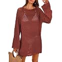 ANRABESS Women Swimsuit Cover Up Beach Crochet Bathing Suit Mini Dress