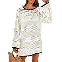 ANRABESS Women Swimsuit Cover Up Beach Crochet Bathing Suit Mini Dress
