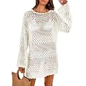 ANRABESS Women Swimsuit Cover Up Beach Crochet Bathing Suit Mini Dress