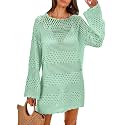 ANRABESS Women Swimsuit Cover Up Beach Crochet Bathing Suit Mini Dress