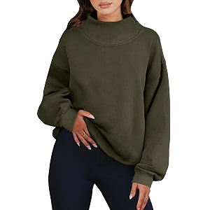 ANRABESS Womens Oversized Sweatshirts Mock Neck Pullover