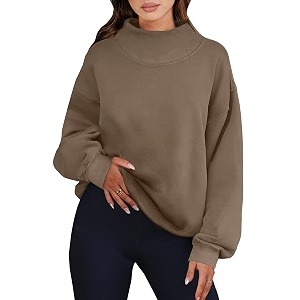 ANRABESS Womens Oversized Sweatshirts Mock Neck Pullover