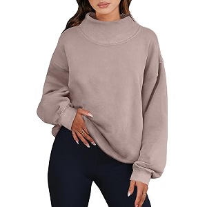 ANRABESS Womens Oversized Sweatshirts Mock Neck Pullover