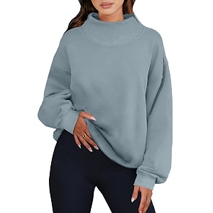 ANRABESS Womens Oversized Sweatshirts Mock Neck Pullover