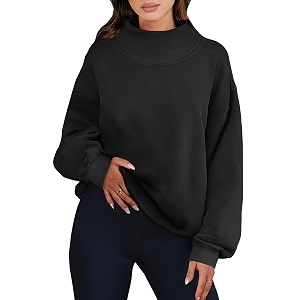 ANRABESS Womens Oversized Sweatshirts Mock Neck Pullover