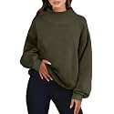 ANRABESS Womens Oversized Sweatshirts Mock Neck Pullover