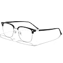 ANRRI Blue Light Blocking Glasses for Men Metal Browline Frame