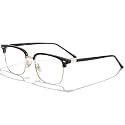 ANRRI Blue Light Blocking Glasses for Men Metal Browline Frame
