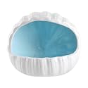 AnRui Clam Shell Betta Fish Tank Decor Ceramic Hideout Cave Ornament, Blue