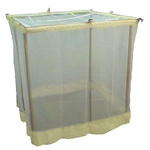 ans mosquito net for king size double bed 65x65 ft ivory polycotton soft net with same ivory cream color cotton border free air flow long lasting foldable insect protection net
