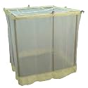ANS Mosquito Net for King Size Double Bed 6.5x6.5 ft, Ivory Polycotton Soft Net with Same Ivory Cream Color Cotton Border, Free Air Flow, Long Lasting, Foldable Insect Protection Net