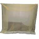 ANS Mosquito Net Premium HDPE Net Ivory Color (6.5ft x 10ft) with Cream Color Bottom Border, Breathable for Air Flow, Easy Setup, All-Round Protection, Double Bed Use, Washable, Durable