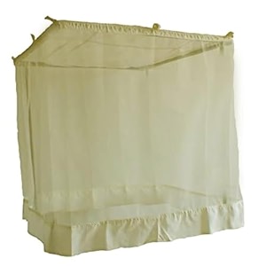 ans mosquito net polycotton single bed ivory cream 4 x 65 ft  durable net with same color cotton border on top amp bottom  free airflow no heat build-up  comfortable amp protective