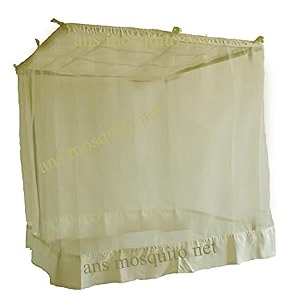 ans mosquito net polycotton extra large size 65 x 10 ft  ivory cream bed net with cotton border highly durable breathable amp washable mosquito protection for big beds