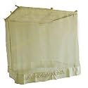 ANS Mosquito Net for Queen Size Bed | 5 x 6.5 x 5 Ft | Cream Color | Breathable Polycotton Mesh with Matching Cotton Top &amp; Bottom Border | Lightweight, Foldable &amp; Washable | Easy Hanging Installation