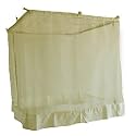 ANS Mosquito Net Polycotton Single Bed (Ivory Cream, 4 x 6.5 ft) | Durable Net with Same Color Cotton Border on Top &amp; Bottom | Free Airflow, No Heat Build-up | Comfortable &amp; Protective