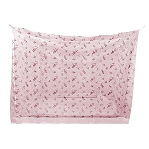 ans hanging mosquito net for king size bed  floral printed machardani with premium cotton border  free air flow fine mesh  easy hanging mosquito net for bedroom pink 7 x 7 ft