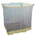 ANS Superfine Large Mosquito Net for Bed (Ivory, 6.5 x 8 ft) | Soft &amp; Durable, Skin-Friendly, Long-Lasting | Free Airflow Hanging Net with Cotton Border | Only for Large Beds