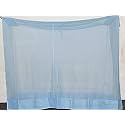 ANS Sky Blue Polycotton Mosquito Net for Single Bed (3.5 x 6.5 ft, 5 ft Height) | Breathable Mesh, Cotton Border Top &amp; Bottom | Hanging Bed Net | No Heat, Full Protection