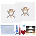Ansberta 15Pcs Cowboy 18 Mesh Needlepoint Canvas Kit for Beginners Adults