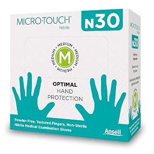 ansell micro touch n30 nitrile multipurpose gloves food grade approved oral approved free from latex smell with no latex type i allergy - pack of 30 pieces small