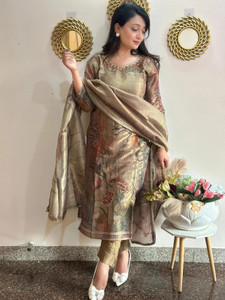 ANSH JUHI Printed Kurta Salwar Dupatta