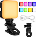 ANSHAURA Portable RGB Fill Light for Live Streaming, Video Recording & Selfies 100 lx Camera LED Light
