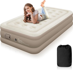 anshi air bed with pump  storage bag pu polyester 2 seater inflatable sofa