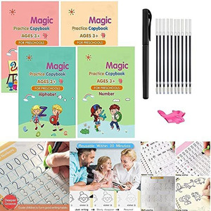 anshi magic practice copybook 4 book  10 refill magic book for kids spral india