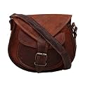 Original Leather Retro Real Women's Purse Handbags/Bag for Women/Girls/Female/Ladies/Cross-Body Bags for Woman Dark Brown Shade - 9 * 7