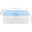 24 Grid Egg Square Shape Storage Box-Egg Refrigerator Storage Tray Abs Plastic Egg Storage Containers For Fridge And Kitchen Egg Storage Bins Basket With Carry Holder 2 Layer,Multicolor,24 Egg