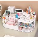 Large Capacity Cosmetic Storage Box Makeup Drawer Organizer for Nail Polish/Lipstick, Desktop Sundries Container (White)
