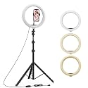 Ant Esports CARL14T Professional (14 Inch) Led Tricolor Ring Light with 5.2 Feet Tripod Stand, Metal Head and Flexible Phone Holder for Mobile Phones, Gopro &amp; DSLR Camera, 3 Temperature Mode Dim Light