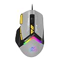 Ant Esports GM333 RGB Wired Gaming Mouse 12800 DPI Optical Mouse 1000Hz Polling Rate 8 Programmable Buttons Huano Switches Ergonomic Design Backlit Lighting Braided Cable PC Laptop FPS MMO Accessory