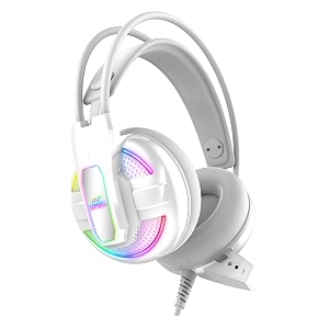 ant esports h525 pro rgb gaming headset gaming over ear wired headphones with mic 2  35mm jack  usb for rgb light 50 mm drivers  compatible with pc ps4xbox onenintendomobile_white