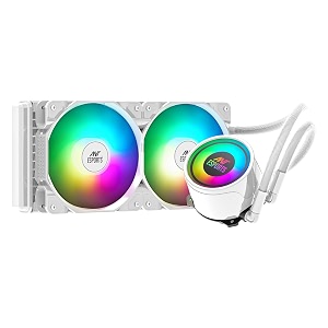 ant esports ice-240 240mm addressable rgb 2600 rpm aio i cpu liquid cooler - white i support intel - lga115x12001700136620112066 amp amd - fm1fm2am2am2am3am3am4am5