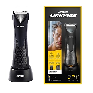 ant esports mgk1900 waterproof ipx7 cordless trimmer for men with skin safe techno nicks with ceramic bladeled torch with usb-c fast charging dockintimate grooming tool for private parts