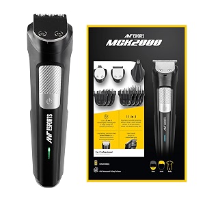 ant esports mgk2000 11in1 multi-functional cordless hair clipper beard trimmer shaver kit for men moustache hair face nose body ear trimmers set usb charging rechargeable waterproof cordless stand led