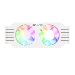 ant esports mmr50 ram coolerradiator aluminum heatsink with dual 50mm 4-pin pwm amp 5v 3-pin addressable rgb cooling fans for 4 ram sticks white