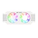 Ant Esports MMR50 RAM Cooler/Radiator Aluminum Heatsink with Dual 50mm 4-Pin PWM & 5V 3-Pin Addressable RGB Cooling Fans for 4 RAM sticks (White)