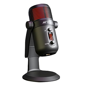 ant esports wente 280 usb microphone condenser gaming microphone for pcmacps4ps5phone-cardioid mic with brilliant rgb lighting headphone output volume control mute button for streaming podcast