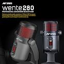 Ant Esports Wente 280 USB Microphone, Condenser Gaming Microphone for PC/MAC/PS4/PS5/Phone-Cardioid Mic with Brilliant RGB Lighting Headphone Output Volume Control, Mute Button, for Streaming Podcast