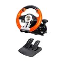 Ant Plus Fire Pro V3 Racing Wheel 270 Degree Universal USB Powered Car Sim Game Steering Wheel with Gear Shifter and Pedals for Xbox One, PS3, PS4, Switch, Android TV_ Black Orange