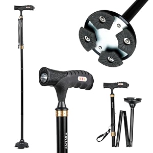 ageasy max group walking stick with sos alarm button for men amp women  foldable walking cane for old people  walk stick with adjustable height