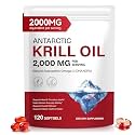 Antarctic Krill Oil 2000mg – Omega-3 EPA DHA, Astaxanthin, 120 Softgels