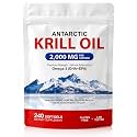 Antarctic Krill Oil Supplement, Rich in Omega-3s EPA, DHA & Natural Astaxanthin, Supports Heart, Joint & Brain Health,Helps Maintain Daily Vitality, Gluten-Free - 240 Softgels