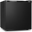 Antarctic Star 1.6 Cu. Ft Mini Fridge with Freezer,Small Compact Refrigerator with Single Reversible Door, Removable Shelves, 7 Adjustable Thermostat, for Dorm/Bedroom/Office,Black