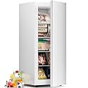 Antarctic Star 6.0 Cu.ft Upright Freezer, Small Stand Up Freezer with Adjustable Thermostat, Removable Glass Shelves, for Bedroom/Home/Dorms,White