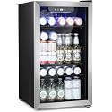 Antarctic Star Beverage Refrigerator Cooler -120 Can Mini Fridge Glass Door for Soda Beer or Wine Constant Glass Door Small Drink Dispenser Clear Front Door for Home, Office Bar 3.2cu.ft